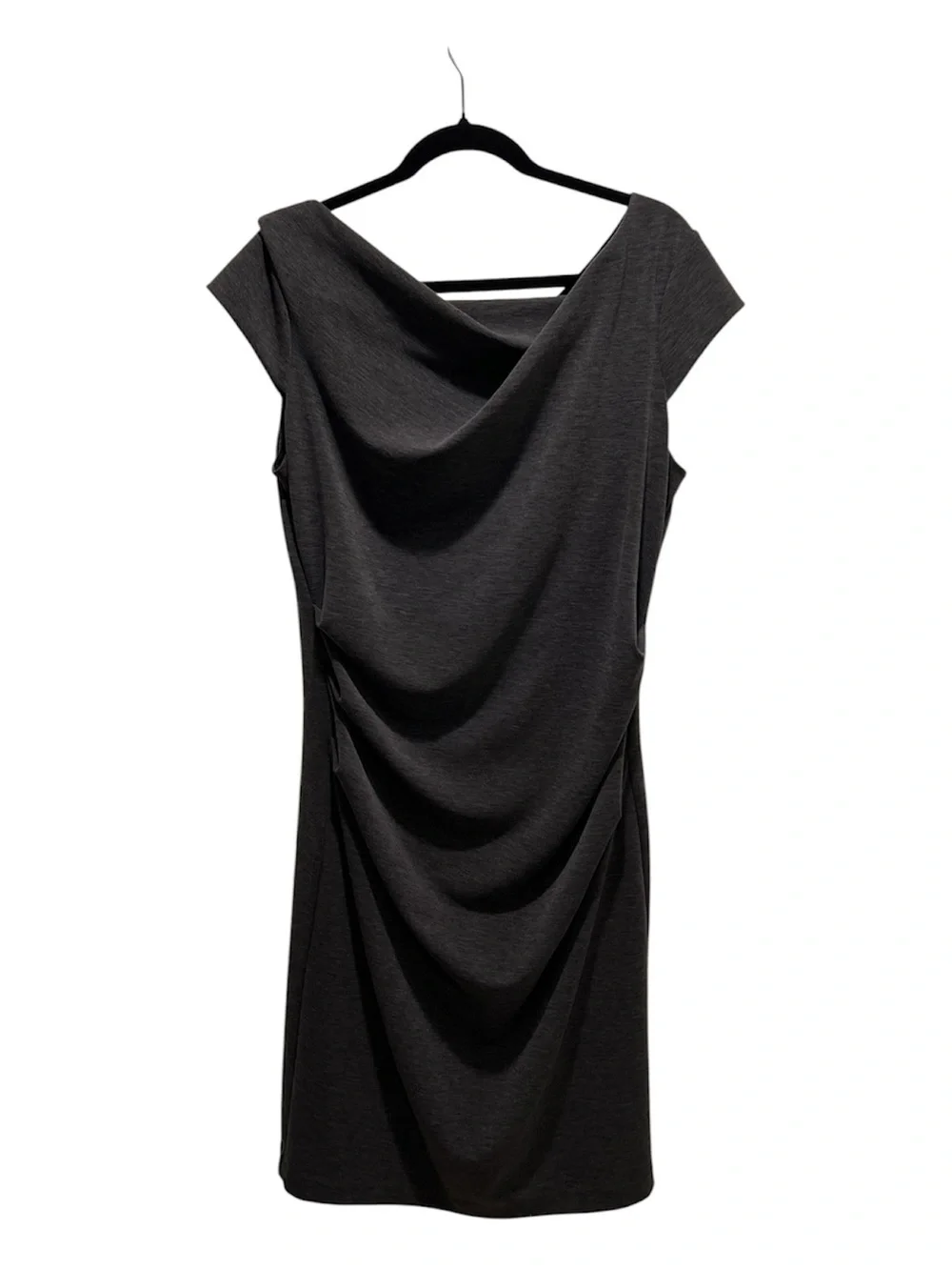 White House Black Market Charcoal Cap-Sleeve Midi Sheath Dress - Picture 2 of 6